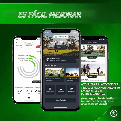 Vista 7 de Blast analizador de golpes de golf, diseñado por profesionales de golf