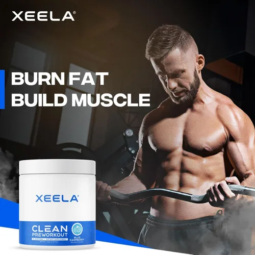 Vista 7 de XEELA Polvo para antes del entrenamiento, limpio y probado, sin nerviosismo, seguro y natural, aumenta la energía termogénica, la concentración