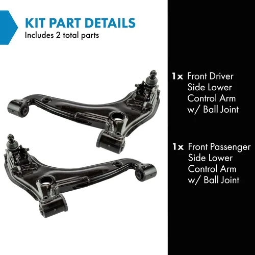 Vista 406 de Conjunto de Brazo de Control Inferior Delantero y Junta Esférica TRQ para Lado del Conductor y del Pasajero 2 Piezas Compatible con Ford Mustang GT