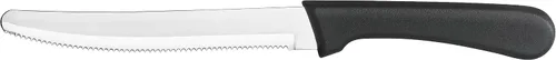 Vista 2 de New Star Foodservice Cuchillo para carne de acero inoxidable con mango de plástico, hoja dentada redondeada de 4.5 pulgadas, juego de 12