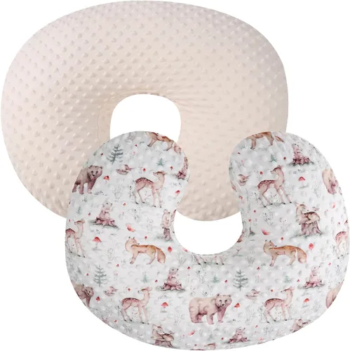 Vista 18 de Set de fundas para almohada de lactancia Dot 2 piezas, fundas ultra suaves compatibles con almohada Boppy, almohada estándar para bebé niño niña
