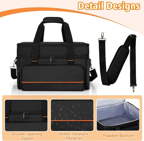 Vista 4 de Bolsa de transporte de parrilla de doble capa samdew, funda para parrilla compatible con Ninja GR101 Sizzle sin humo para interiores y plancha