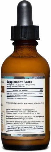 Vista 9 de RAW Forest Foods Forest Manna - Tintura de polen de pino real, extracción 1:2 verdadera de doble etapa, polen de pino puro, solo en botella de 2