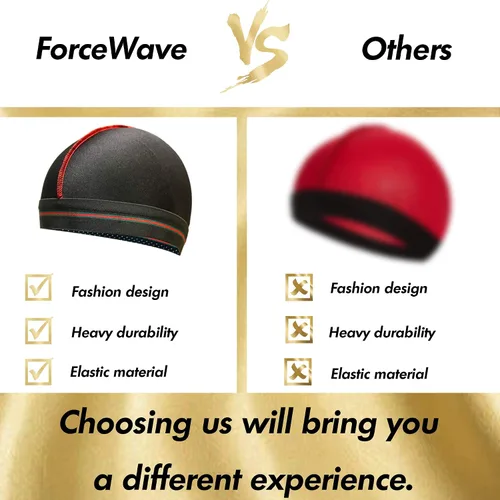 Vista 8 de ForceWave Gorro ondulado para ondas 360 ondas, gorra de compresión transpirable para hombres, protector de cabello elástico para dormir