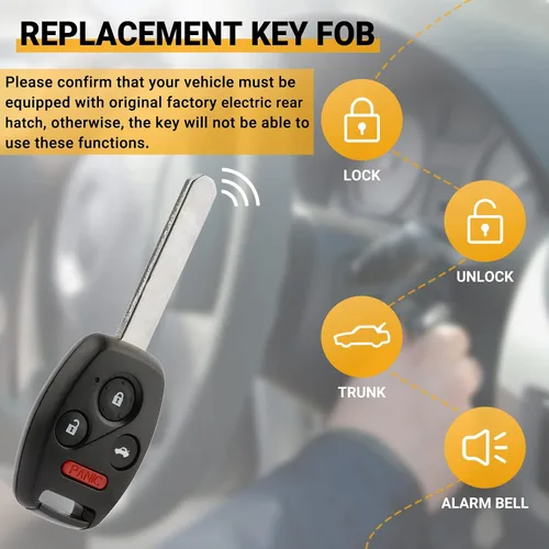 Vista 2 de Control remoto de entrada sin llave compatible con Honda Accord Pilot 2008-2012 llave de coche de repuesto con ID FCC: KR55WK49308 (paquete de 2)