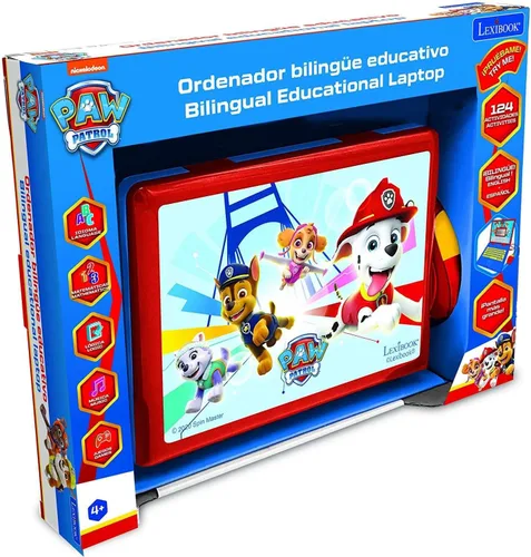 Vista 2 de LEXiBOOK Paw Patrol - Laptop Educativa y Bilingüe Español/Inglés - Juguete para Niños (Niños y Niñas) 124 Actividades, Aprende Juega Juegos y Música