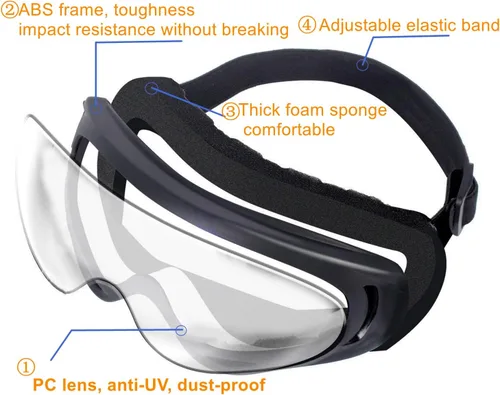 Vista 4 de LJDJ Gafas de motocicleta, paquete de 2 unidades, para motocross, ATV, motocross, senderismo, protección con 2 unidades de máscara bandana