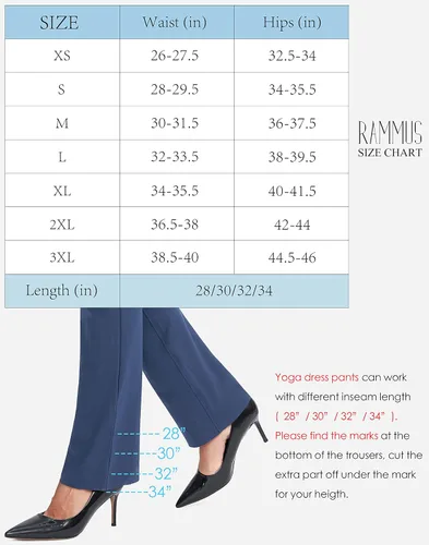 Vista 5 de Rammus Womens Yoga Dress Pants with Zipper Pocket Stretch Work Pants for Women Straight Leg Slacks for Office Business Casual