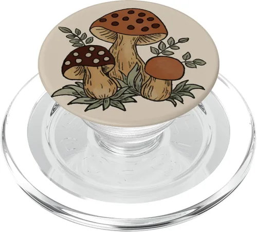 Vista 13 de Mushrooms Make Me Merry (vintage) PopSockets Swappable PopGrip