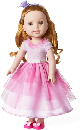 Vista 2 de American Girl WellieWishers muñeca de 14.5 pulgadas lista para ser real con atuendo de diadema de taza de té y zapatillas de ballet, para niños de 4