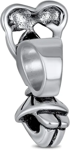 Vista 2 de School Spirit Sports Cheer Cheerleader Charm Bead para mujer, para adolescentes, plata de ley 925 oxidada, se adapta a pulseras europeas, Metal