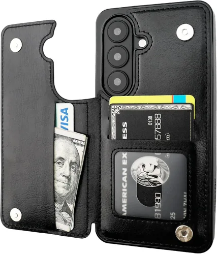 Vista 88 de ONETOP - Funda tipo cartera para Samsung Galaxy S22 con tarjetero, color negro Kickstand,ID/Cash Holder,Case Wallet with Card Slots,Double