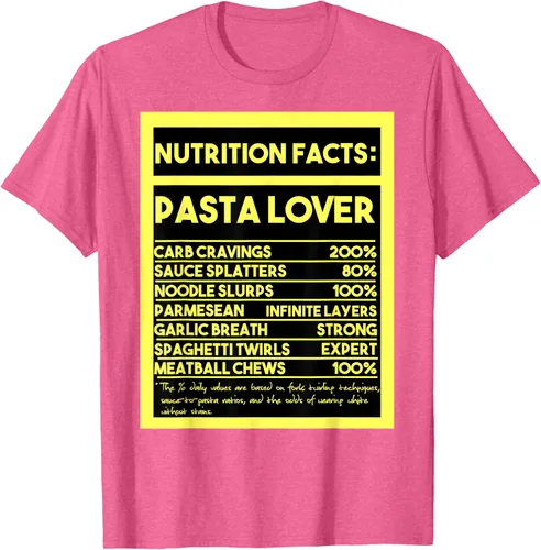 Vista 36 de Pasta Lover Nutrition Facts: The Ultimate Carb Connoisseur's T-Shirt Negro