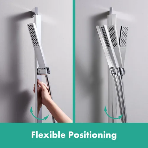 Vista 5 de hansgrohe Pulsify E 24371821 - Ducha de mano con 1 pulverizador de 3 pulgadas con barra deslizante y manguera en polvo en níquel cepillado, 24371821
