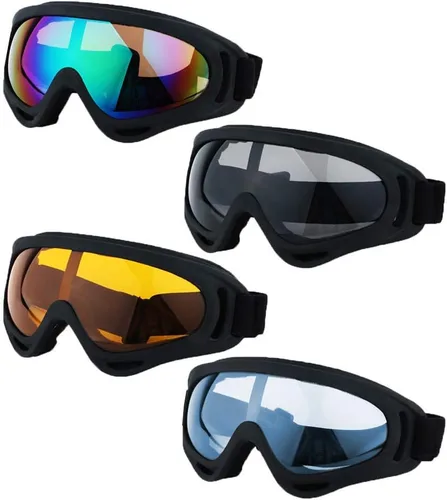 Vista 9 de LJDJ Ski Goggles, Pack of 4 Snow Snowboard Goggles, Motorcycle Goggles UV Protection Anti-fog for Men Women Kids