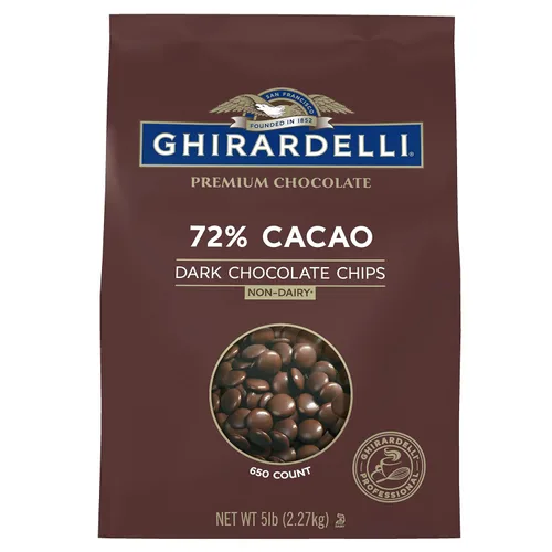 Vista 3 de Ghirardelli Chocolate Company 72% Cacao - Chips de chocolate oscuro, bolsa de 5 libras (paquete de 1)