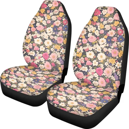 Vista 20 de Funda de asiento de automóvil con margaritas bohemias, diseño hippy arcoíris, margarita, flores, antideslizante, SUV, sedán, furgoneta, protector
