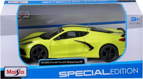 Vista 3 de Maisto 1:24 SE 2020 Chevrolet Corvette Stingray Z51 - Amarillo