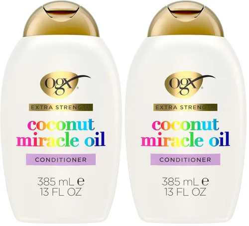 Vista 10 de OGX Remedio para los daños extra fuerte + Acondicionador de aceite milagroso de coco, 13 onzas