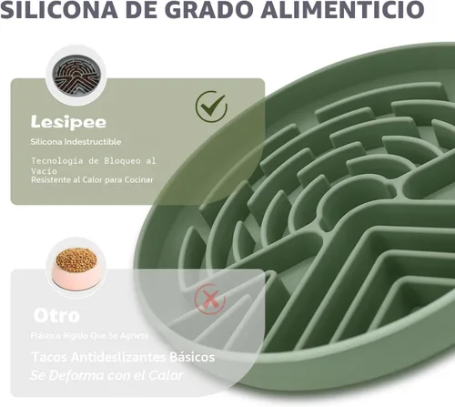 Vista 5 de Lesipee Tazón de Alimentación Lenta para Perros para Mascotas Grandes y Pequeños, Cuenco Rompecabezas Anti-Atragantamiento para Comida de Perro