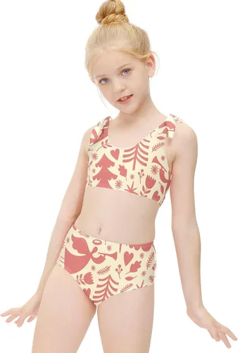Vista 6 de KLL Ilustraciones de Navidad Ángeles Cuerno Árboles Niñas Traje de baño Bikini Sets Lindo Beach Bikini Sets