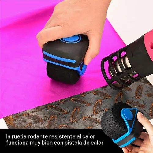 Vista 3 de NEWISHTOOL Rodillo de Costura de Esponja Herramienta Aplicadora de Vinilo, Paquete de 2 Rodillos de Rueda de Espuma Suave Rodillo de Pintura