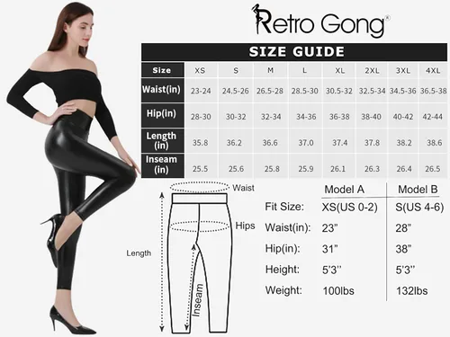 Vista 5 de Leggings de piel sintética para mujer con cintura alta y elásticos color negro
