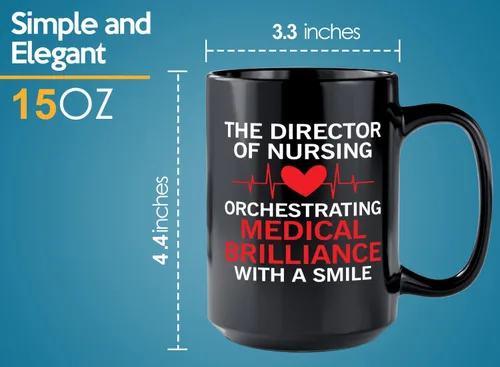 Vista 6 de Nurse Director Coffee Mug 15oz Black -Brilliance - Labor Clinical Certified Nursing Assistant Surgica Oncology Practitioner