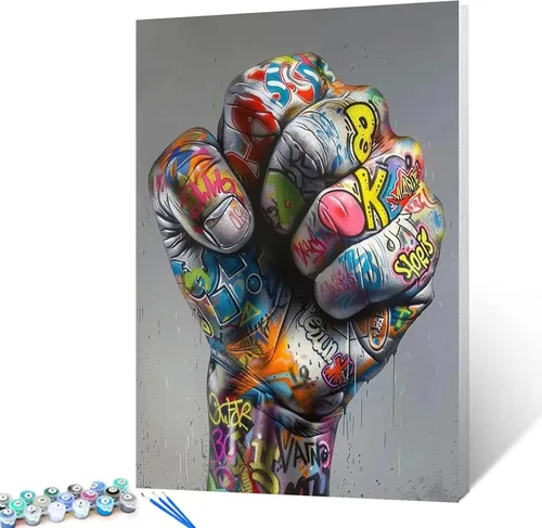 Vista 18 de Tucocoo Kits de Pintura por Números para Adultos y Niños - Labios Graffiti Sacando la Lengua - Pintura al Óleo Digital DIY sobre Lienzo Arte
