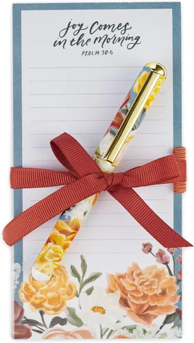Vista 7 de Christian Art Gifts Juego Compacto de Bloc de Notas Magnético para Nevera y Bolígrafo para Mujer: Confía en el Señor Escritura Inspiradora, Floral