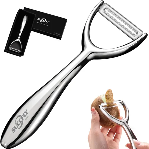 Vista 7 de SUCCFLY Pelador de Patatas de Acero Inoxidable, Peladores de Verduras Premium para Cocina, Pelador de Frutas y Verduras, Pelador de Zanahoria