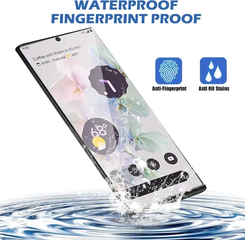 Vista 6 de [Paquete de 3+1] Protector de pantalla para Google Pixel 6 Pro, vidrio templado 9H, compatible con huellas dactilares ultrasónicas, curvado 3D