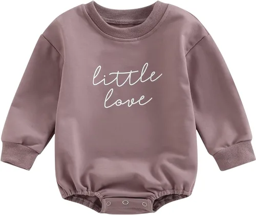 Vista 75 de SOLILOQUY Traje de manga larga con cuello redondo para el primer día de San Valentín para bebé niño y niña, mameluco de corazón de amor