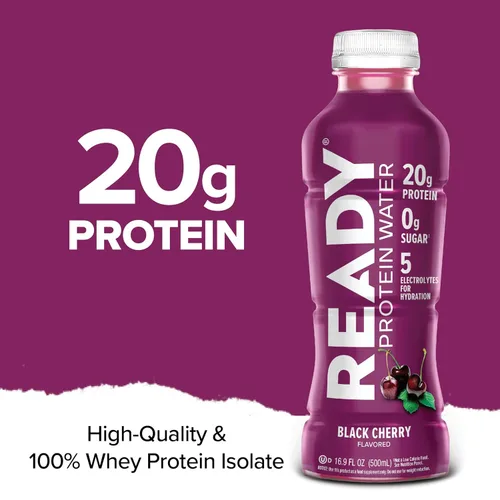 Vista 7 de Ready Protein Water - Agua con 0.53 onzas (15 g) de proteínas de suero de leche, sin azúcar, 12 unidades, 16.9 onzas líquidas cada una.