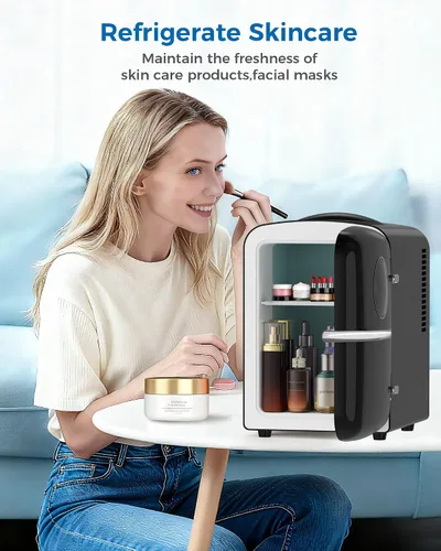 Vista 7 de Electactic Mini refrigerador de 4L/6 latas para encimera de dormitorio Negro