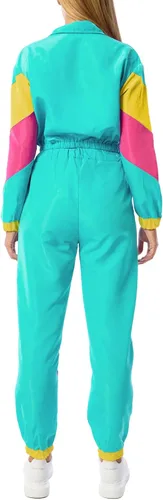 Vista 3 de Yisfri Conjunto de 2 piezas cortavientos de manga larga con cremallera frontal para mujer