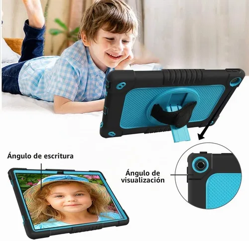 Vista 6 de Mignova - Funda para tablet Lenovo M10 Plus de 3ª generación 2022 con función atril giratoria incorporada, correa de hombro, correa de mano, híbrida