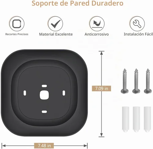 Vista 7 de CaseBot Placa de pared para termostato inteligente Ecobee Premium/mejorado Negro mate