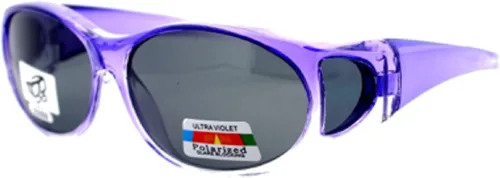 Vista 2 de The Overstock - Gafas de sol polarizadas para usar sobre gafas, Morado Rojo Gris-2866, S