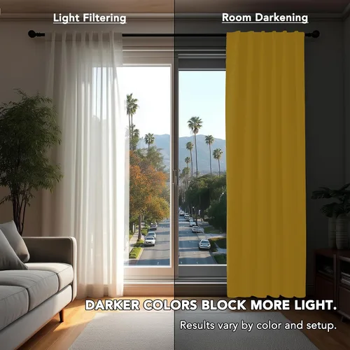 Vista 7 de Deconovo Cortinas Opacas con Pestaña Trasera Sólida y Bolsillo para Barra, Cortinas de Ventana Opacas con Aislamiento Térmico para Sala de Estar