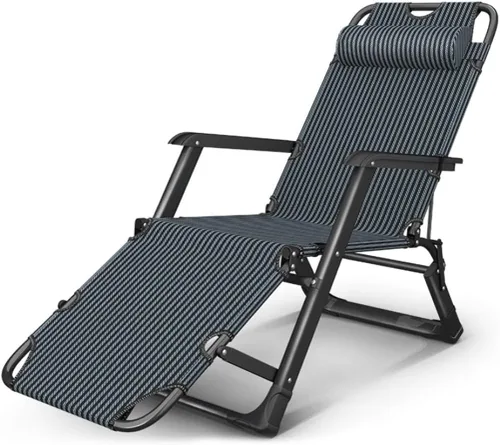 Vista 8 de Comfortable and Stable Heavy Duty Folding Chair, Sun Lounger Recliner Reclining Deck Chairs Waterproof and Adjustable for Beach Patio G Camping