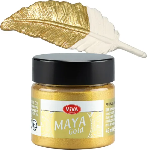 Vista 31 de Viva Decor Maya Gold (verde manzana) 1.52 onzas líquidas - Pintura acrílica metálica brillante para trabajos creativos en madera, vidrio