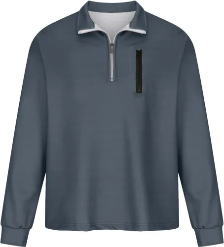 Vista 3 de Men's Casual Classic Sweatshirt Tops Button V Stand Collar Shirts Pullover Long Sleeve Basic Fit Trendy Sweatshirts