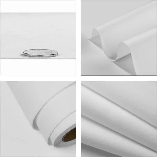 Vista 6 de FunStick Papel tapiz de tela de terciopelo blanco, autoadhesivo, forro de fieltro suave para cajón, papel de contacto de terciopelo blanco flocado