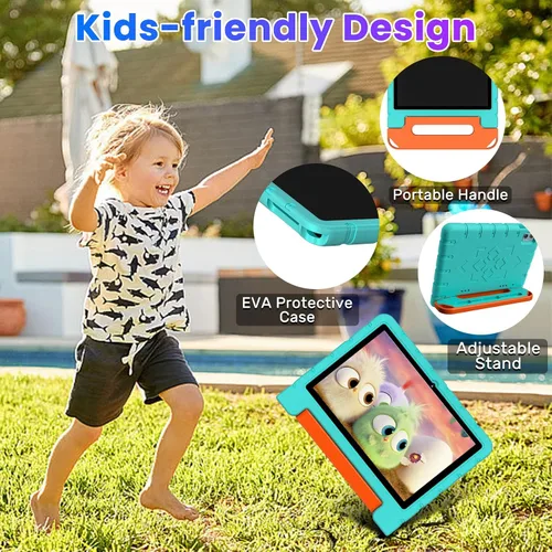 Vista 7 de Tableta infantil 2025 con Android 15 de 10 pulgadas para niños Octa-Core, 30GB+64GB (TF 1TB), tableta para niños pequeños con funda a prueba