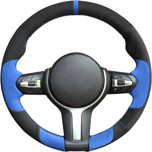 Vista 9 de MEWANT - Funda para volante de automóvil cosida a mano de Athsuede para BMW F87 M2 F80 M3 F82 M4 M5 F12 F13 M6 F85 X2 X5 M F86 X6 M F33 F30 M