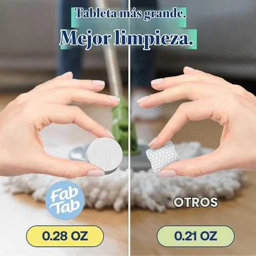 Vista 4 de Fab Tab Tabletas limpiadoras de suelos - Solución de mopa sin rayas