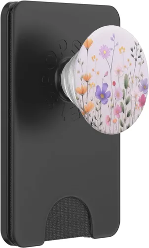 Vista 7 de Ramo de flores con patrón floral lindo de flores silvestres rosa pastel PopSockets estándar PopGrip