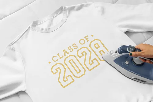 Vista 2 de Class of 2028 Iron On Decal, Senior Class Shirt Patch, Heat Transfer, HTV Graphic Tshirt Sticker, DIY Crafts, Pick Size Color, Iron-On Almost Black