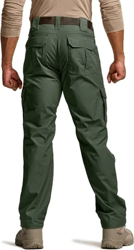 Vista 2 de CQR Pantalones tácticos para hombre, resistentes al agua, pantalones cargo Ripstop, ligeros EDC trabajo, senderismo, ropa para exteriores